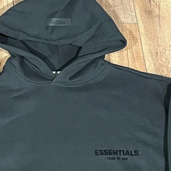 Essentials Fear of God Stretch Limo Black Hoodie and Sweatpants Set - Picture 3 of 16